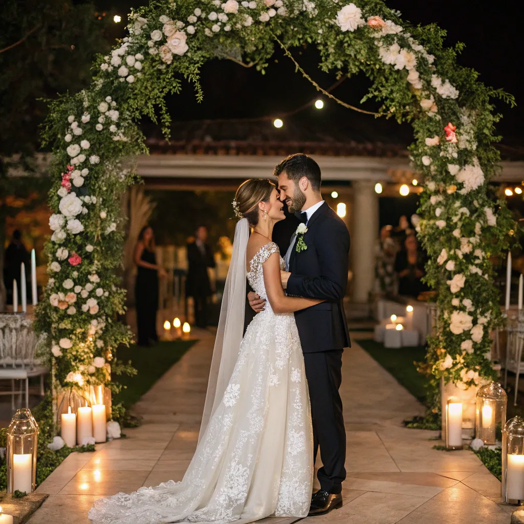 Happy couple at wedding